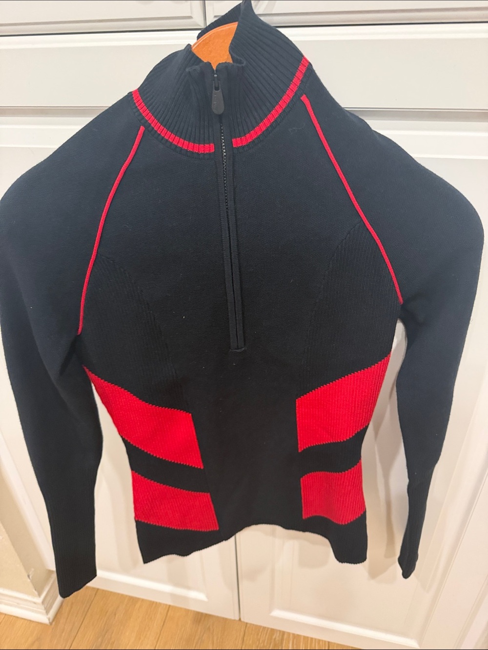 Alp N Rock Black and Red Half-Zip Cowl Sweater